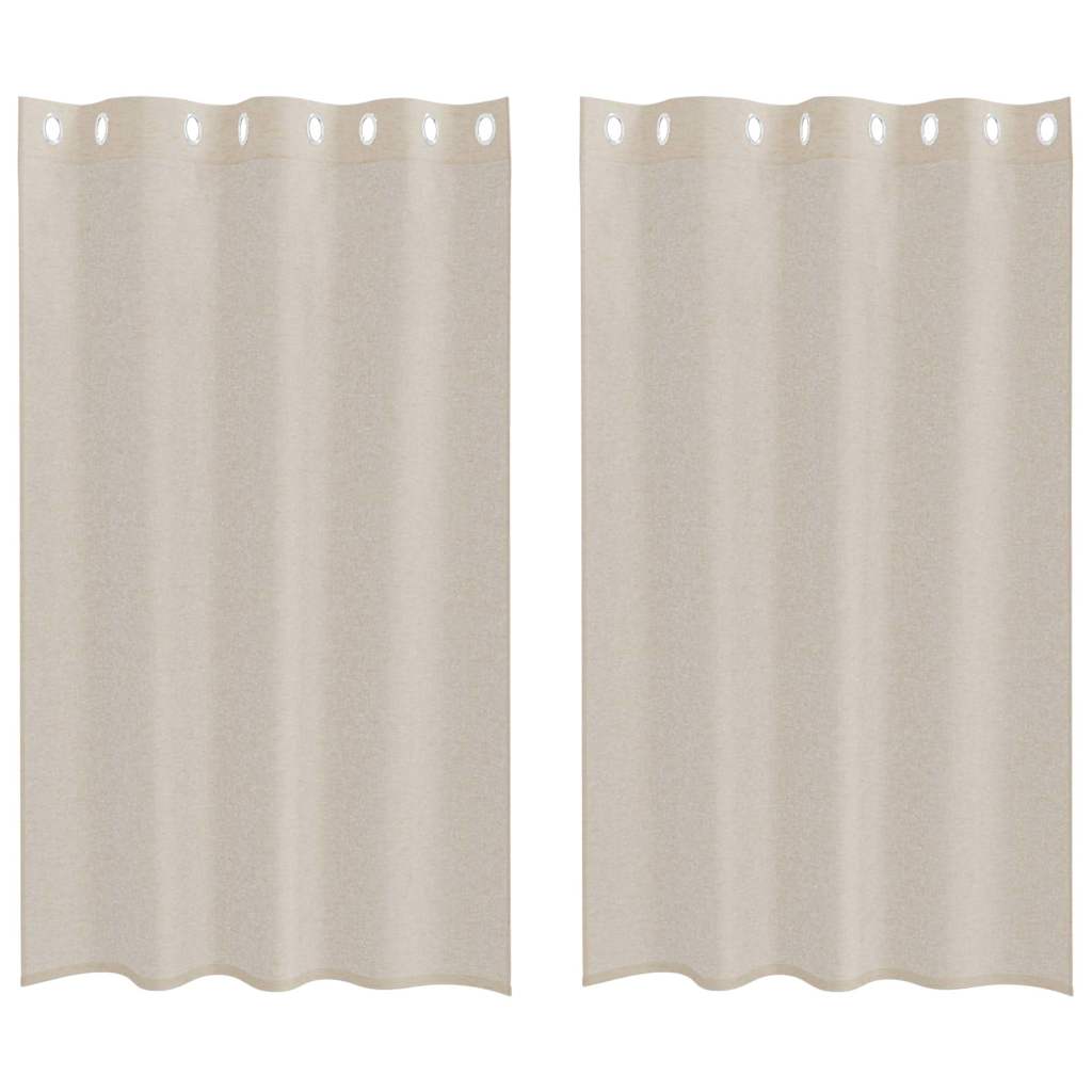 Voile Gordijn met gordijnen 2 pcs Zand 175 x 140 cm Polyester is nu te koop bij PeponiXL, paradijselijk wonen!
