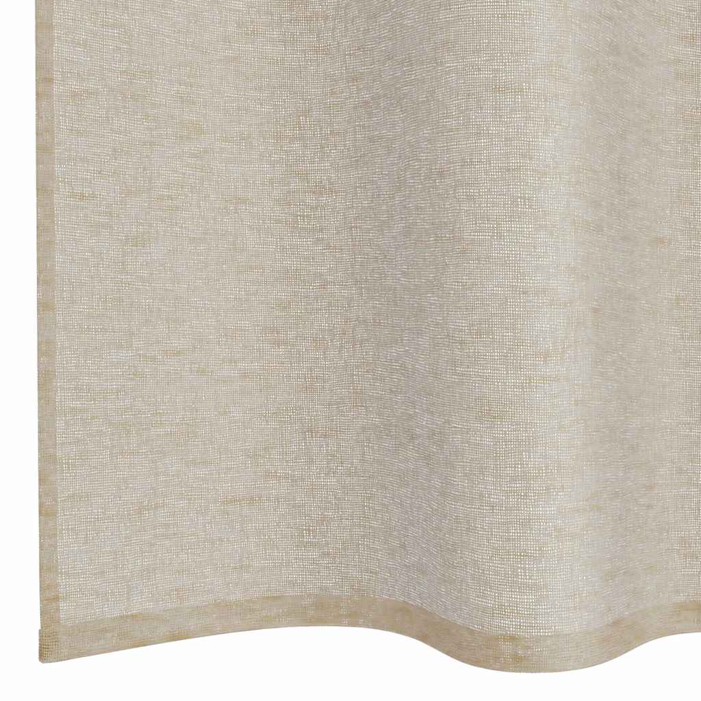 Voile Gordijn met gordijnen 2 pcs Zand 225 x 140 cm Polyester is nu te koop bij PeponiXL, paradijselijk wonen!