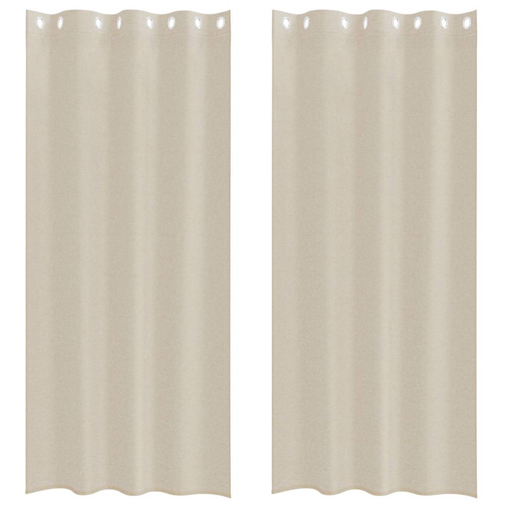 Voile Gordijn met gordijnen 2 pcs Zand 245 x 140 cm Polyester is nu te koop bij PeponiXL, paradijselijk wonen!