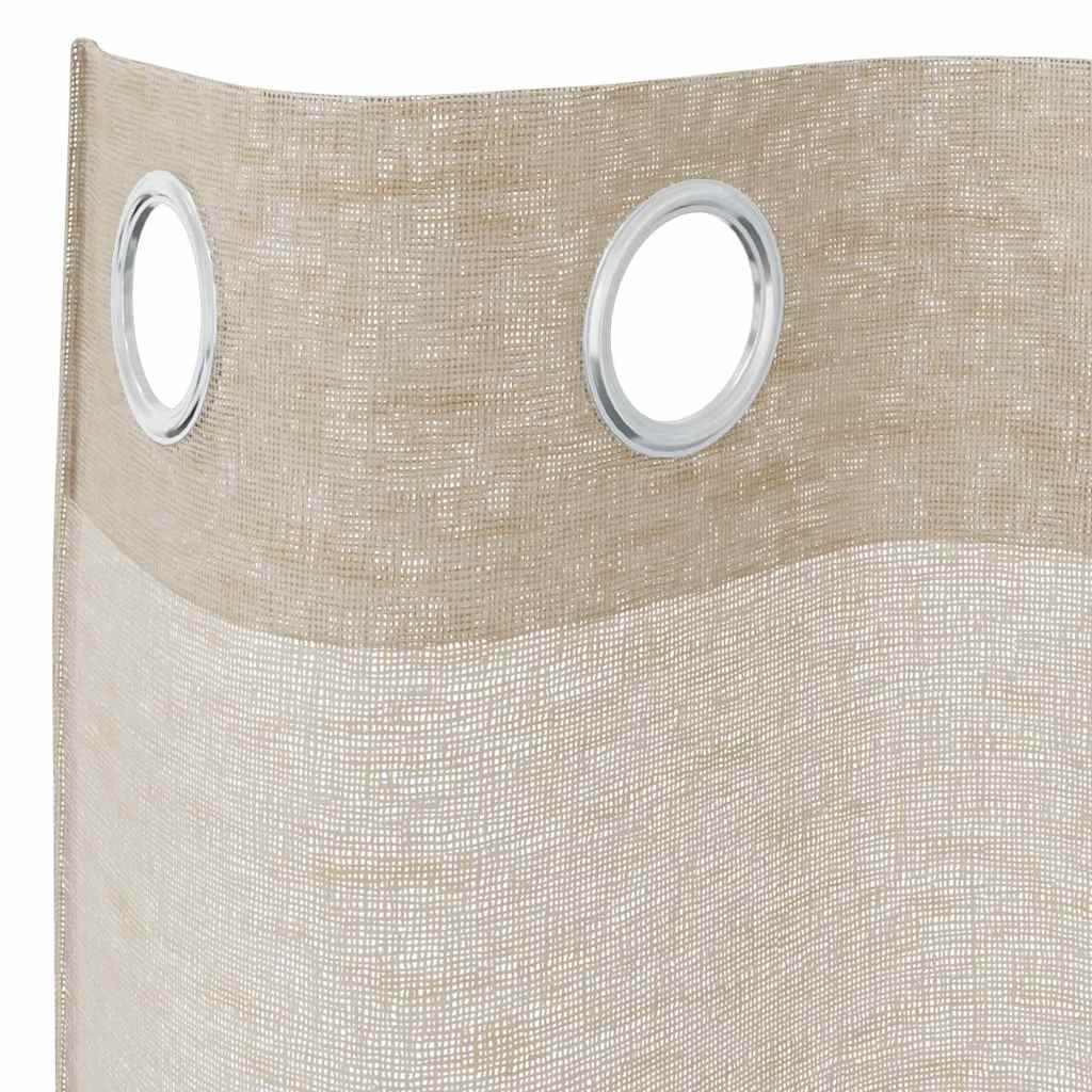Voile Gordijn met gordijnen 2 pcs Zand 260 x 140 cm Polyester is nu te koop bij PeponiXL, paradijselijk wonen!