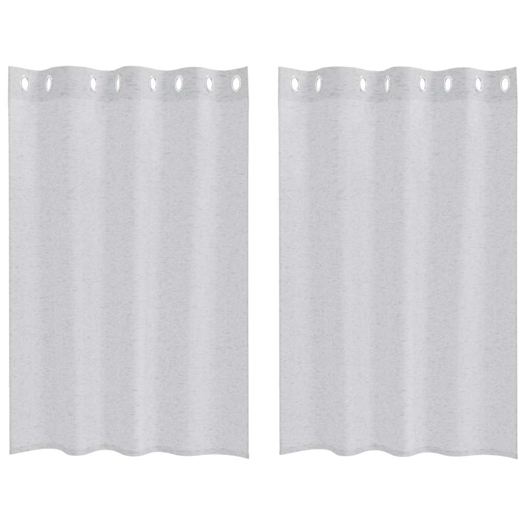 Voile Gordijn 2 pcs Lichtgrijs 140 x 140 cm Polyester is nu te koop bij PeponiXL, paradijselijk wonen!