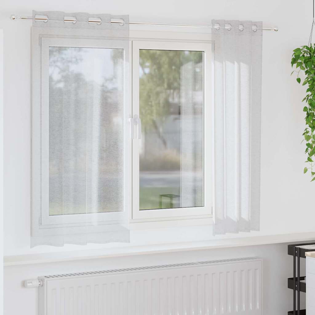 Voile Gordijn 2 pcs Lichtgrijs 175 x 140 cm Polyester is nu te koop bij PeponiXL, paradijselijk wonen!