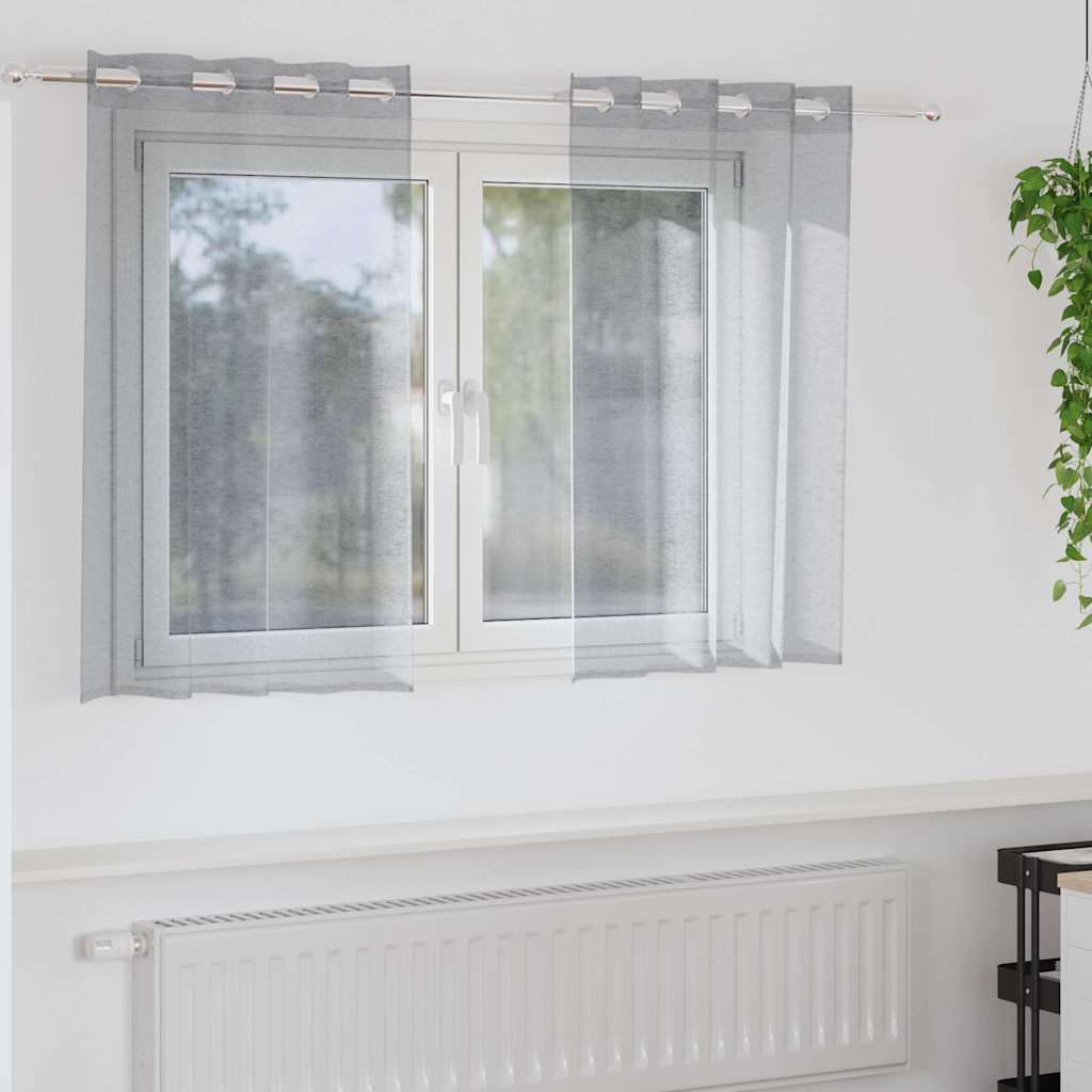 Voile Gordijn 2 pcs Donkergrijs 140 x 140 cm Polyester is nu te koop bij PeponiXL, paradijselijk wonen!