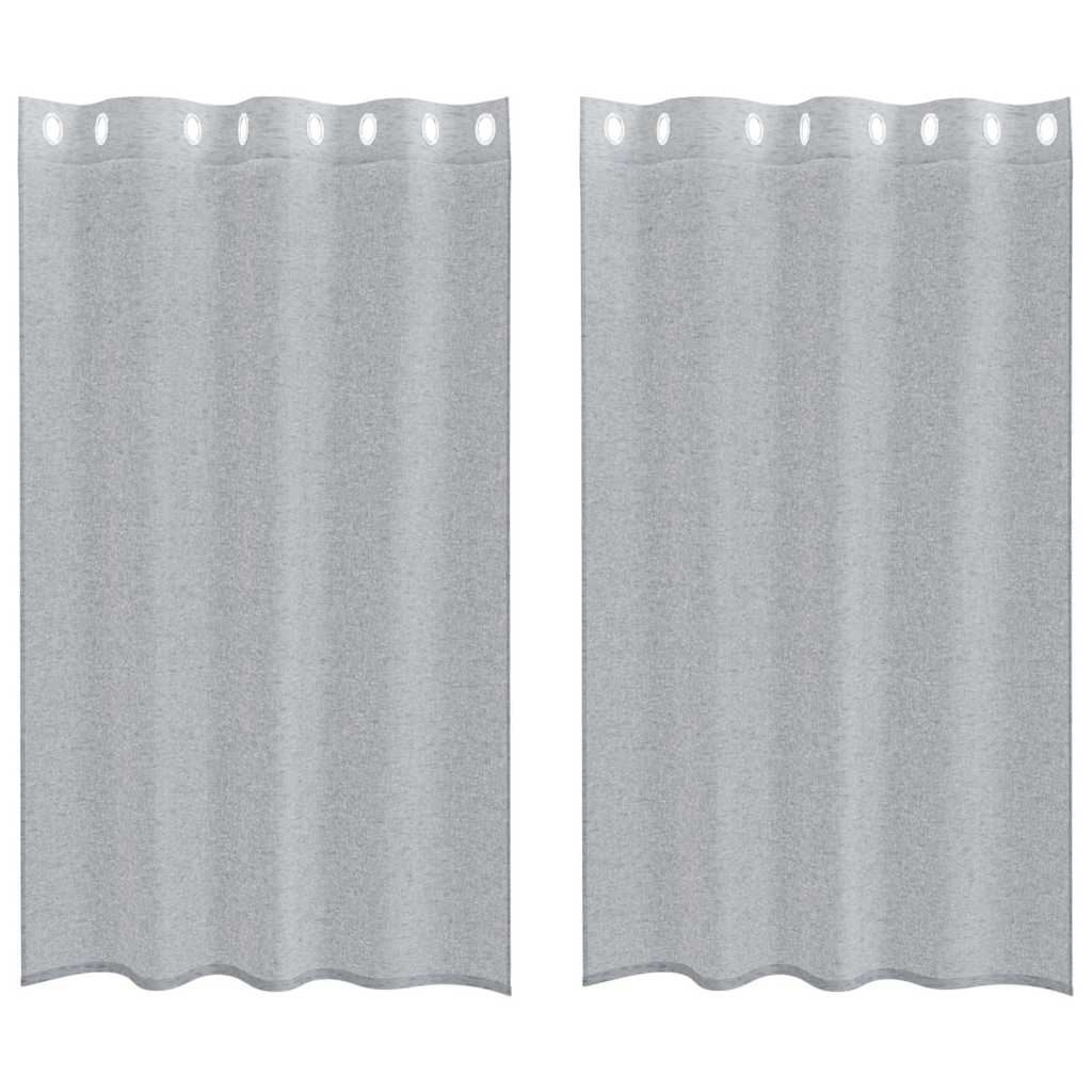 Voile Gordijn 2 pcs Donkergrijs 175 x 140 cm Polyester is nu te koop bij PeponiXL, paradijselijk wonen!
