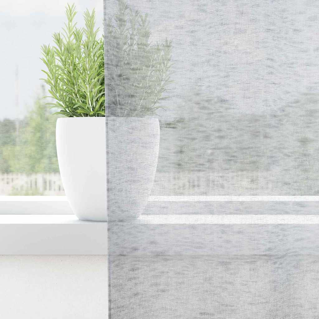 Voile Gordijn 2 pcs Donkergrijs 245 x 140 cm Polyester is nu te koop bij PeponiXL, paradijselijk wonen!