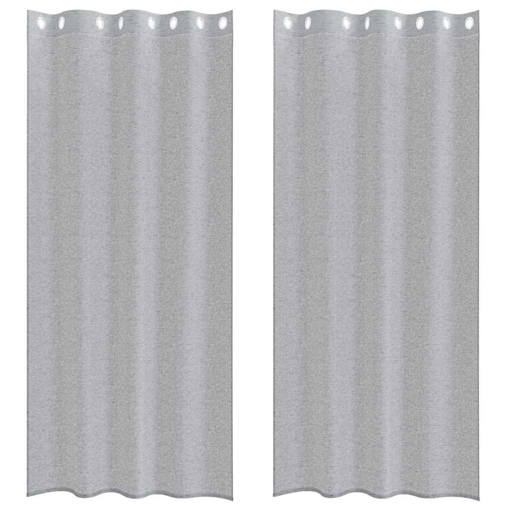 Voile Gordijn 2 pcs Donkergrijs 245 x 140 cm Polyester is nu te koop bij PeponiXL, paradijselijk wonen!