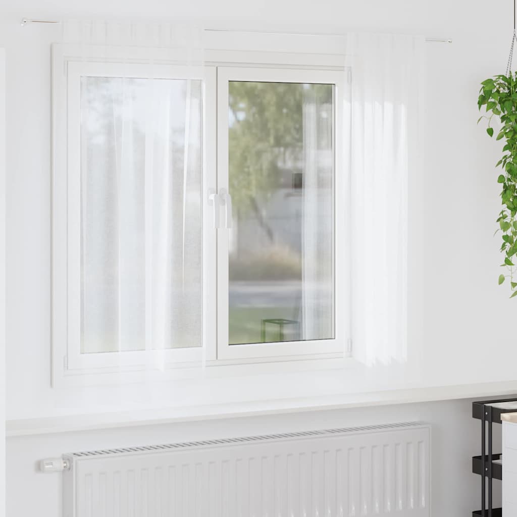 Voile Gordijn met gordijnen 2 pcs Wit 175 x 140 cm Polyester is nu te koop bij PeponiXL, paradijselijk wonen!