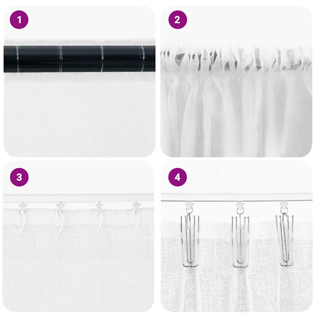 Voile Gordijn met gordijnen 2 pcs Wit 245 x 140 cm Polyester is nu te koop bij PeponiXL, paradijselijk wonen!