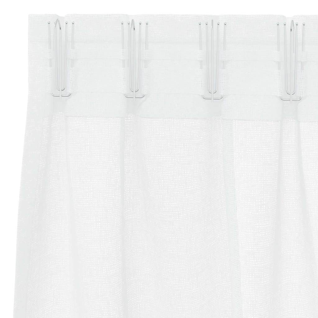 Voile Gordijn met gordijnen 2 pcs Wit 260 x 140 cm Polyester is nu te koop bij PeponiXL, paradijselijk wonen!