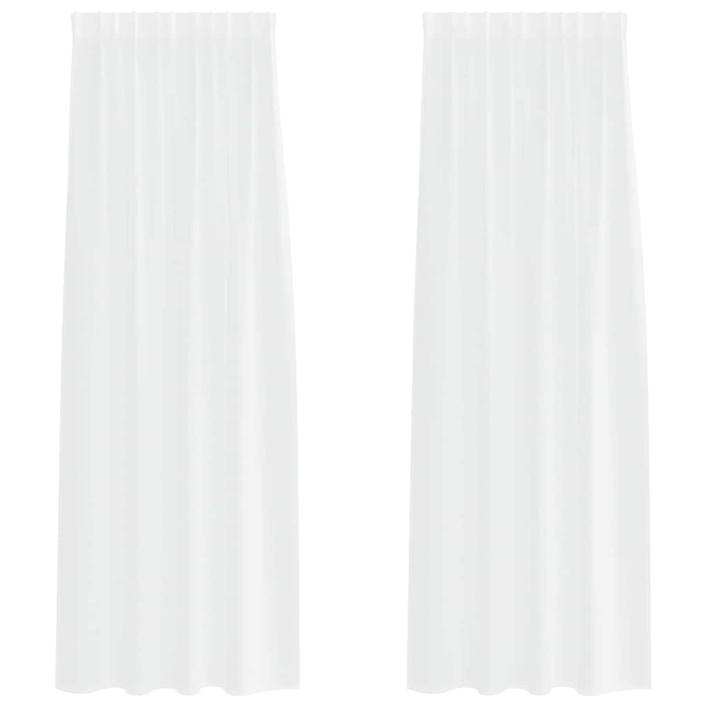 Voile Gordijn met gordijnen 2 pcs Wit 260 x 140 cm Polyester is nu te koop bij PeponiXL, paradijselijk wonen!