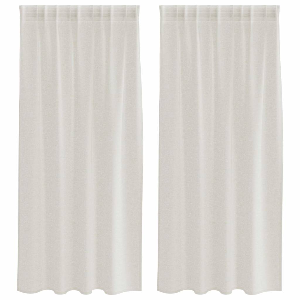 Voile Gordijn met gordijnen 2 pcs Crème 175 x 140 cm Polyester is nu te koop bij PeponiXL, paradijselijk wonen!
