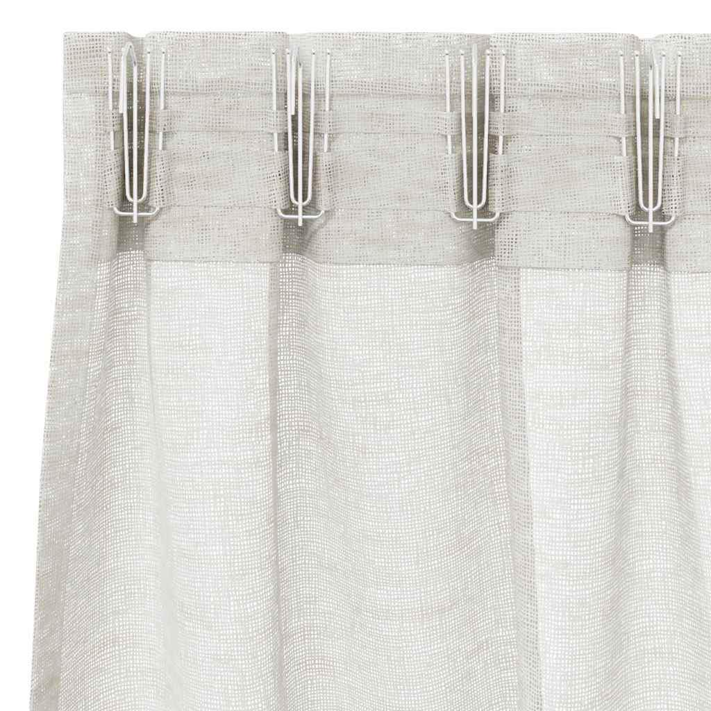 Voile Gordijn met gordijnen 2 pcs Crème 260 x 140 cm Polyester is nu te koop bij PeponiXL, paradijselijk wonen!