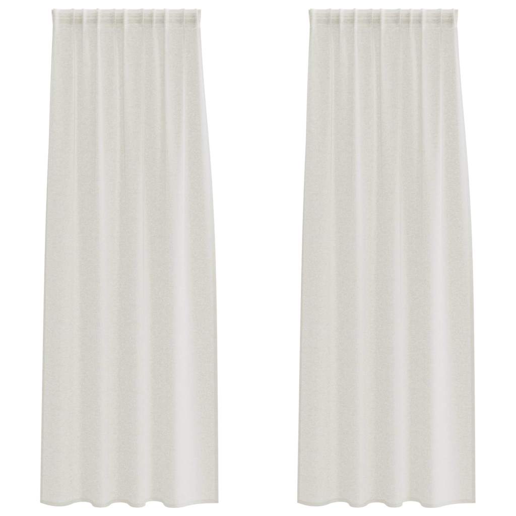 Voile Gordijn met gordijnen 2 pcs Crème 260 x 140 cm Polyester is nu te koop bij PeponiXL, paradijselijk wonen!