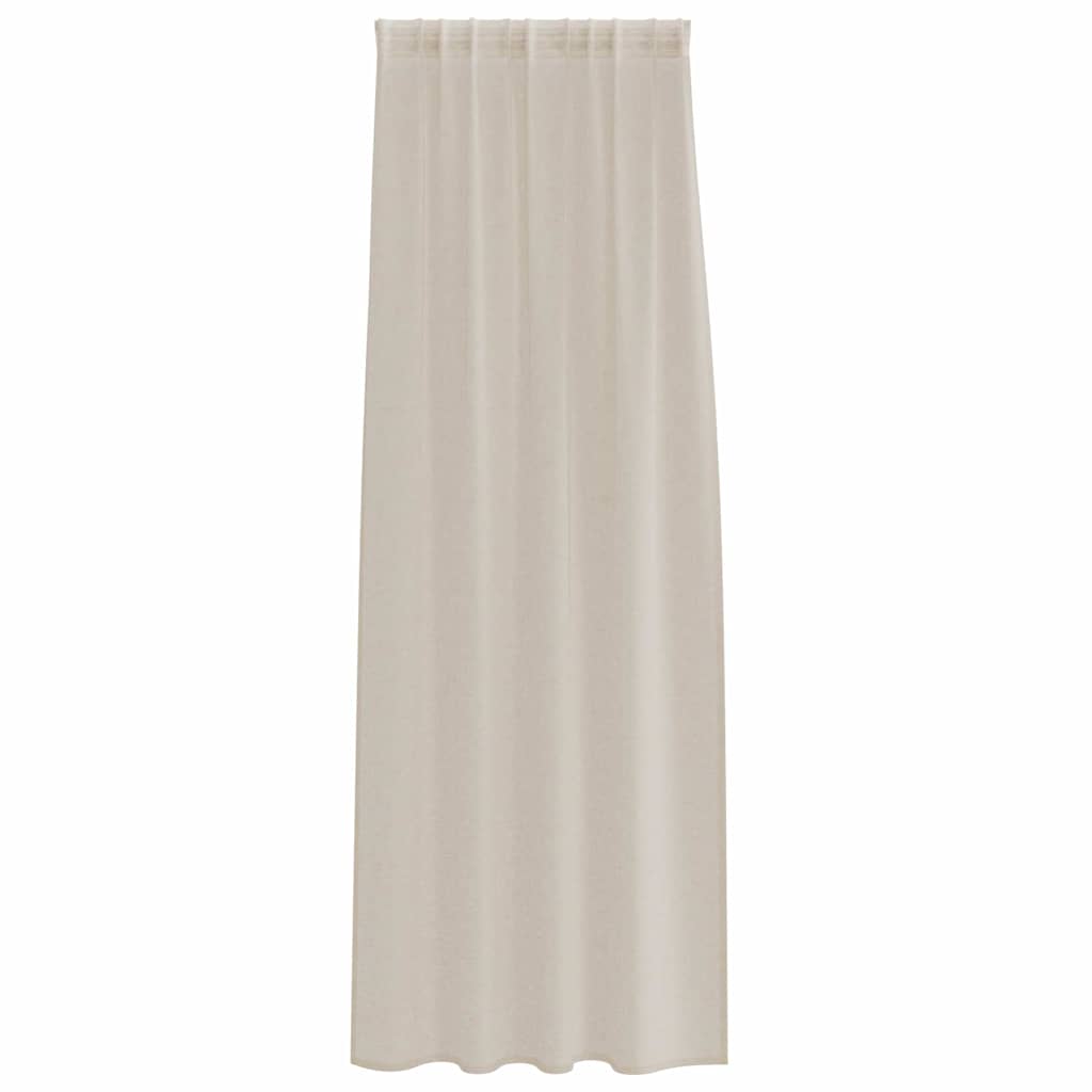 Voile Gordijn met gordijnen 2 pcs Zand 260 x 140 cm Polyester is nu te koop bij PeponiXL, paradijselijk wonen!