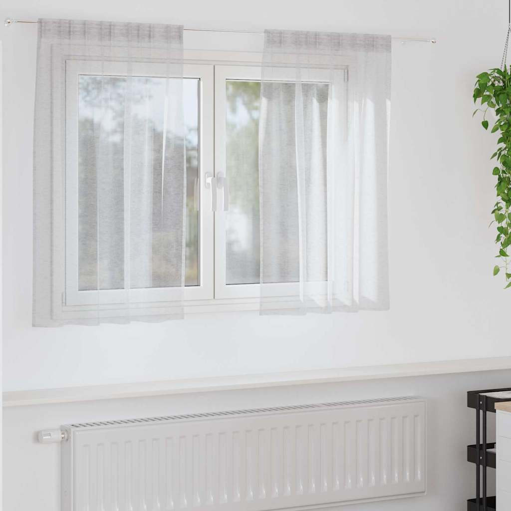 Voile Gordijn 2 pcs Lichtgrijs 140 x 140 cm Polyester is nu te koop bij PeponiXL, paradijselijk wonen!