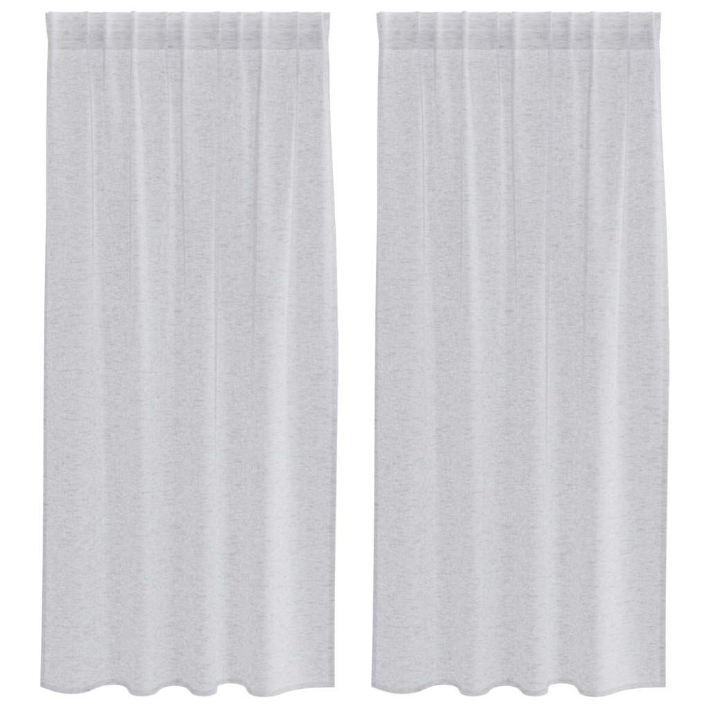 Voile Gordijn 2 pcs Lichtgrijs 175 x 140 cm Polyester is nu te koop bij PeponiXL, paradijselijk wonen!