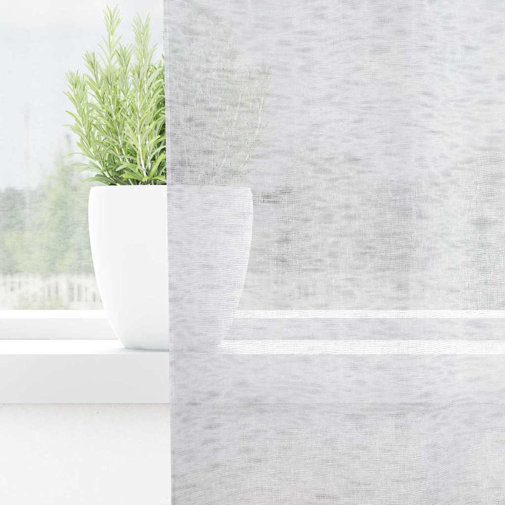 Voile Gordijn 2 pcs Lichtgrijs 225 x 140 cm Polyester is nu te koop bij PeponiXL, paradijselijk wonen!