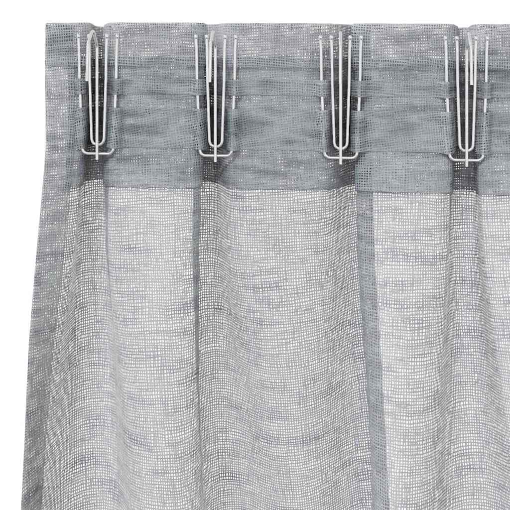 Voile Gordijn 2 pcs Donkergrijs 175 x 140 cm Polyester is nu te koop bij PeponiXL, paradijselijk wonen!