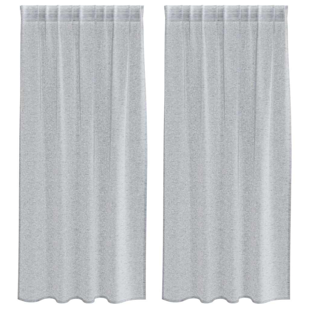Voile Gordijn 2 pcs Donkergrijs 175 x 140 cm Polyester is nu te koop bij PeponiXL, paradijselijk wonen!