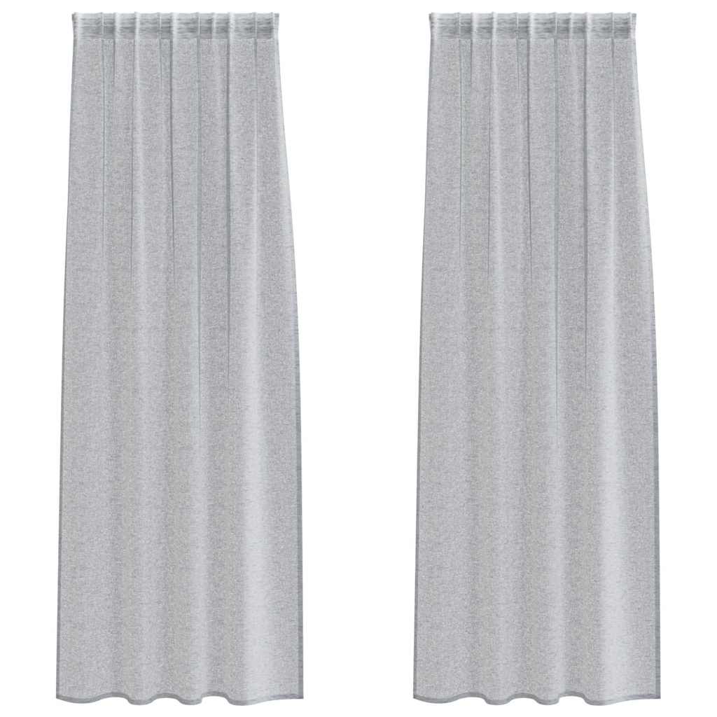Voile Gordijn 2 pcs Donkergrijs 225 x 140 cm Polyester is nu te koop bij PeponiXL, paradijselijk wonen!