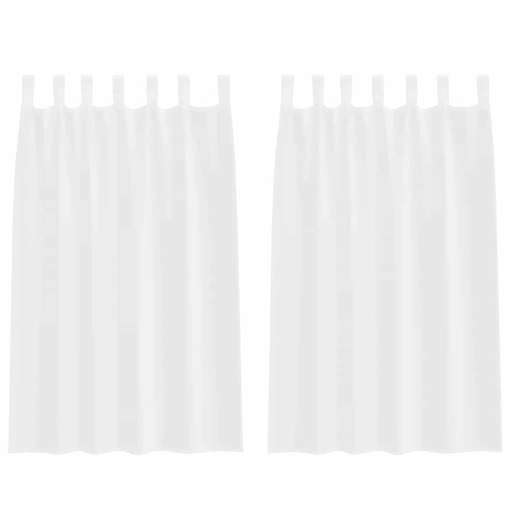 Voile Gordijn met gordijnen 2 pcs Wit 175 x 140 cm Polyester is nu te koop bij PeponiXL, paradijselijk wonen!