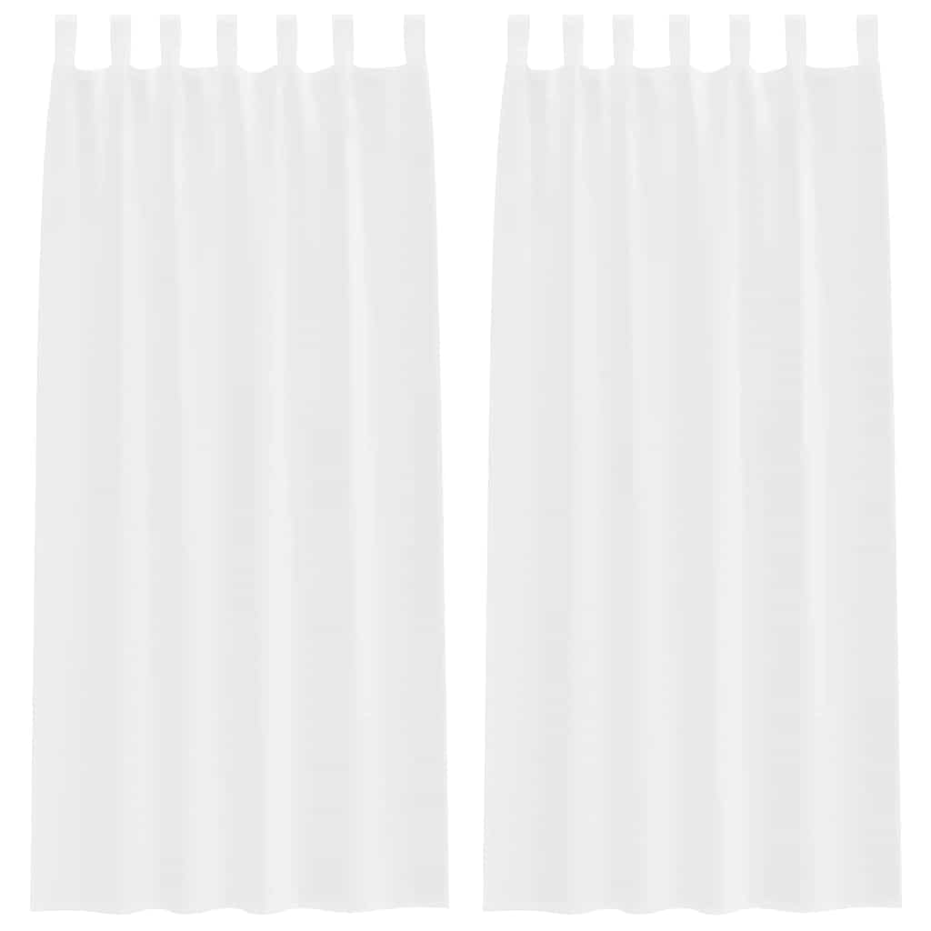 Voile Gordijn met gordijnen 2 pcs Wit 260 x 140 cm Polyester is nu te koop bij PeponiXL, paradijselijk wonen!