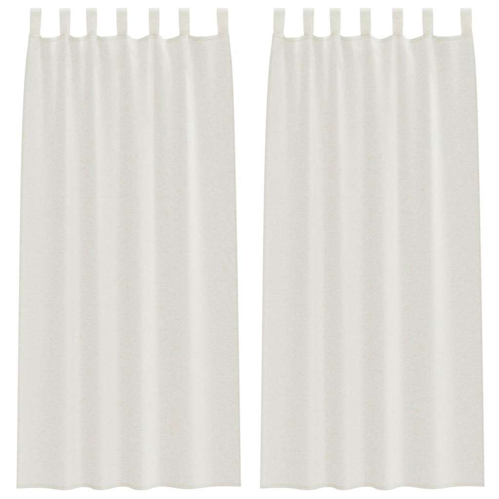 Voile Gordijn met gordijnen 2 pcs Crème 245 x 140 cm Polyester is nu te koop bij PeponiXL, paradijselijk wonen!