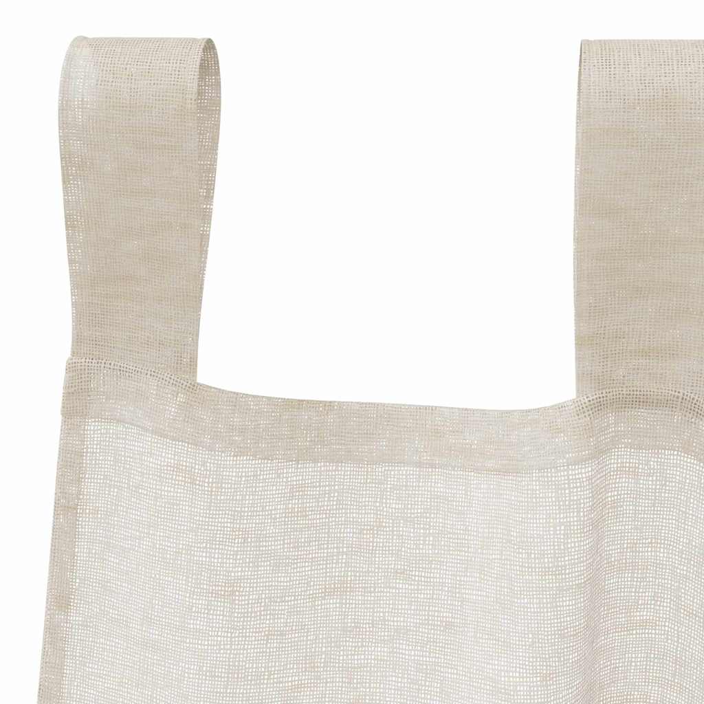 Voile Gordijn met gordijnen 2 pcs Zand 225 x 140 cm Polyester is nu te koop bij PeponiXL, paradijselijk wonen!