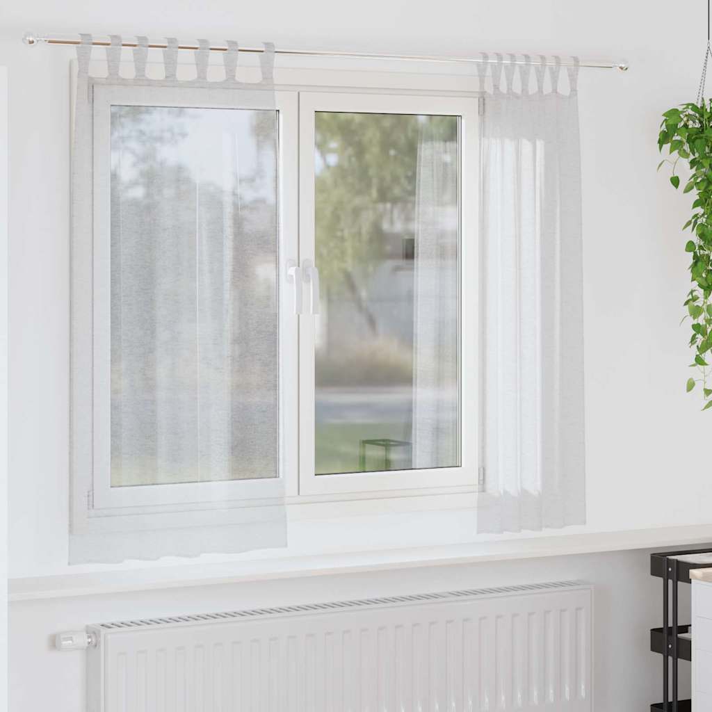 Voile Gordijn 2 pcs Lichtgrijs 175 x 140 cm Polyester is nu te koop bij PeponiXL, paradijselijk wonen!