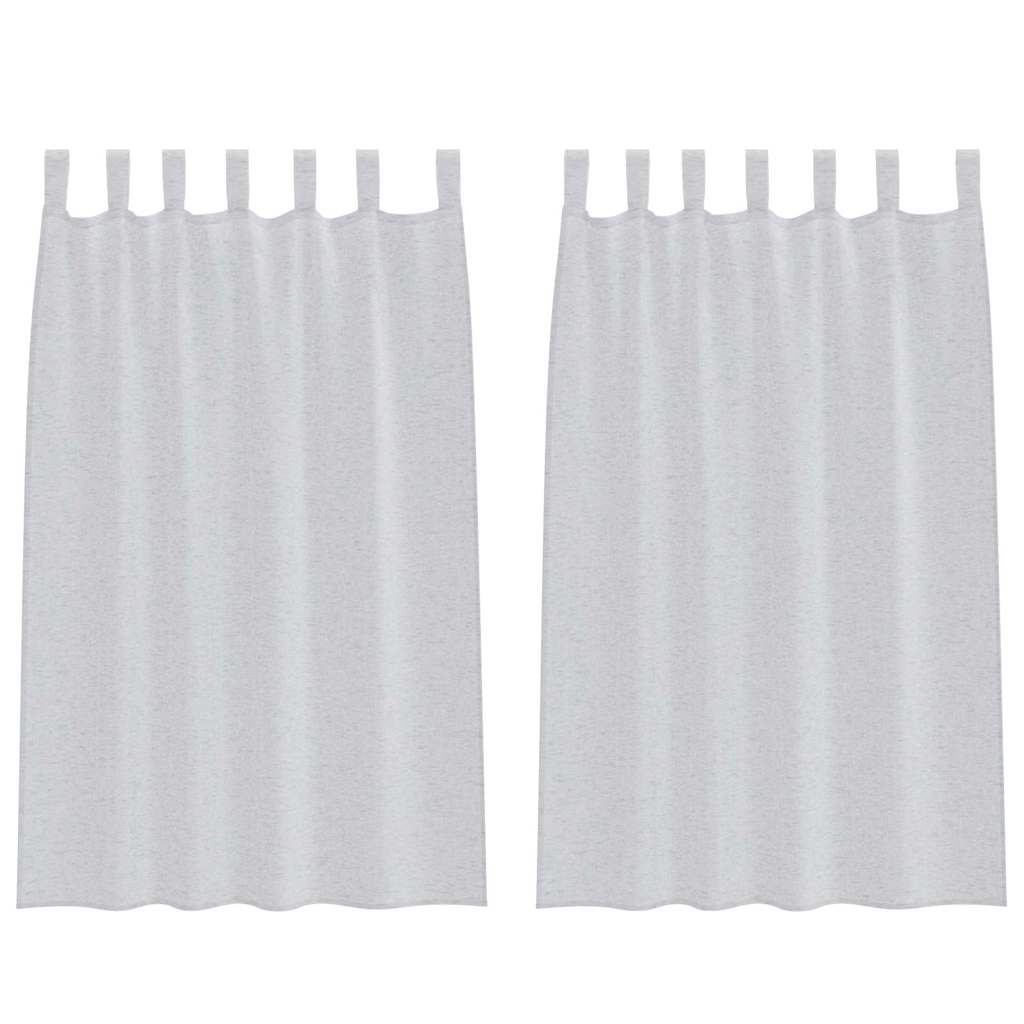 Voile Gordijn 2 pcs Lichtgrijs 175 x 140 cm Polyester is nu te koop bij PeponiXL, paradijselijk wonen!