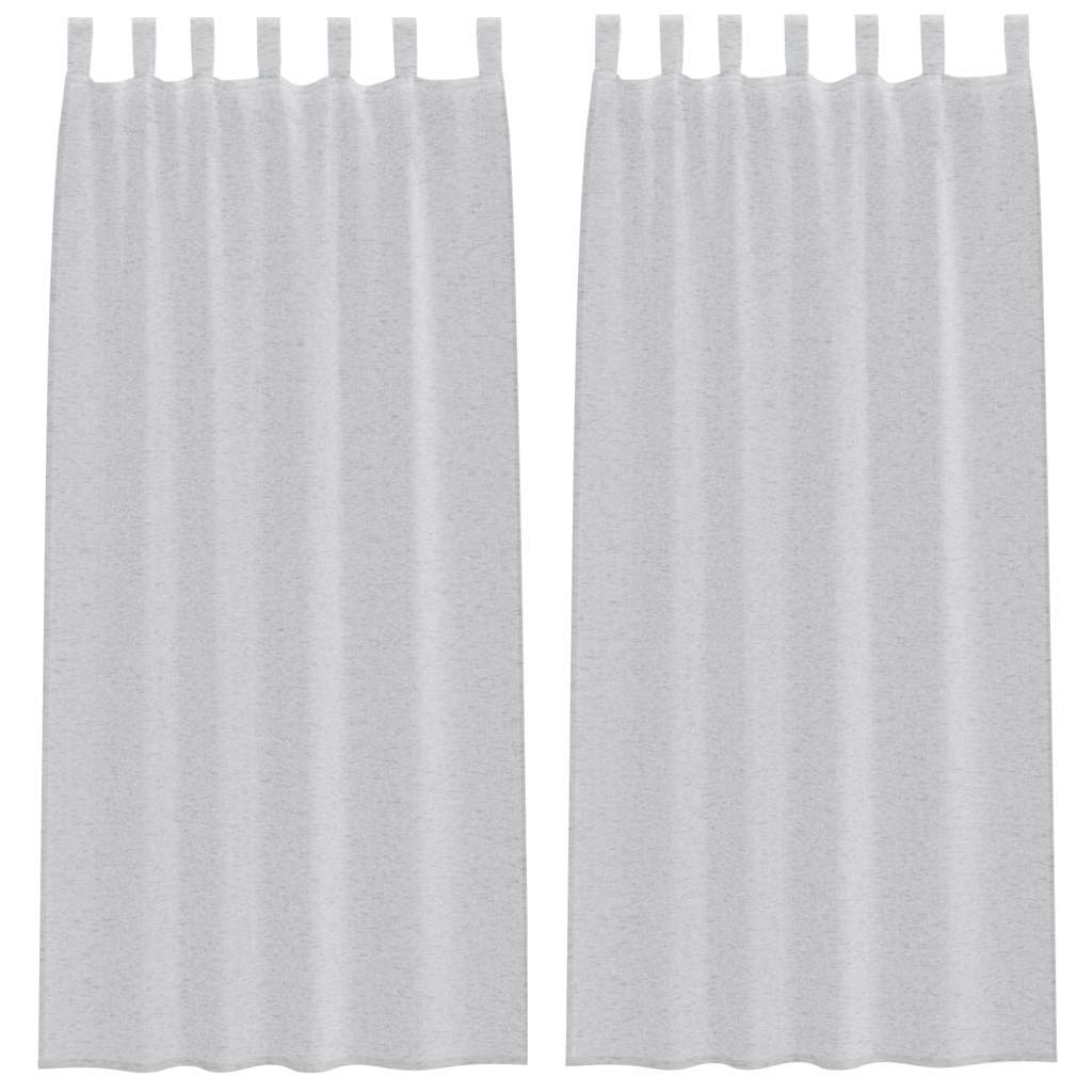 Voile Gordijn 2 pcs Lichtgrijs 260 x 140 cm Polyester is nu te koop bij PeponiXL, paradijselijk wonen!