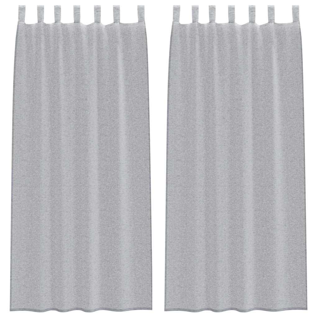 Voile Gordijn 2 pcs Donkergrijs 245 x 140 cm Polyester is nu te koop bij PeponiXL, paradijselijk wonen!