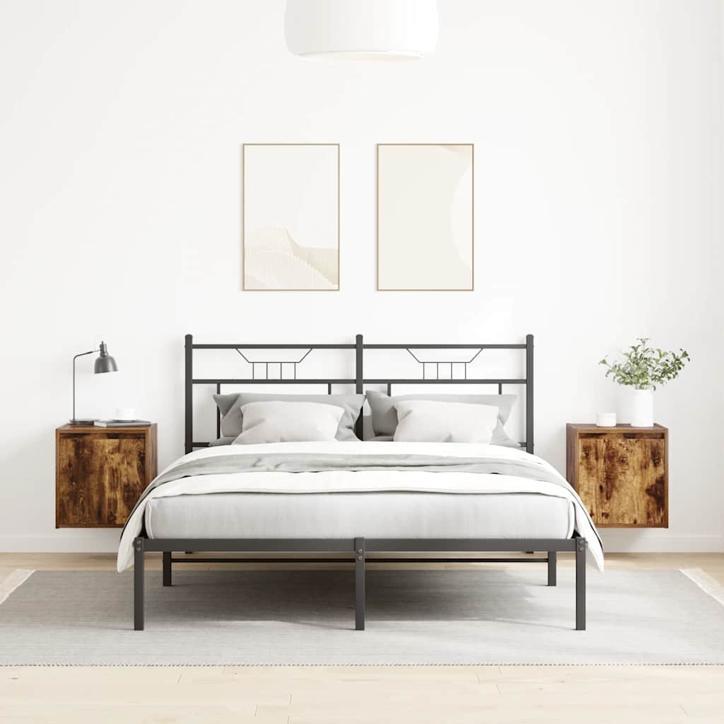 Nachtkastjes 2 st wandgemonteerd 38x34x40 cm gerookt eikenkleur is nu te koop bij PeponiXL, paradijselijk wonen!