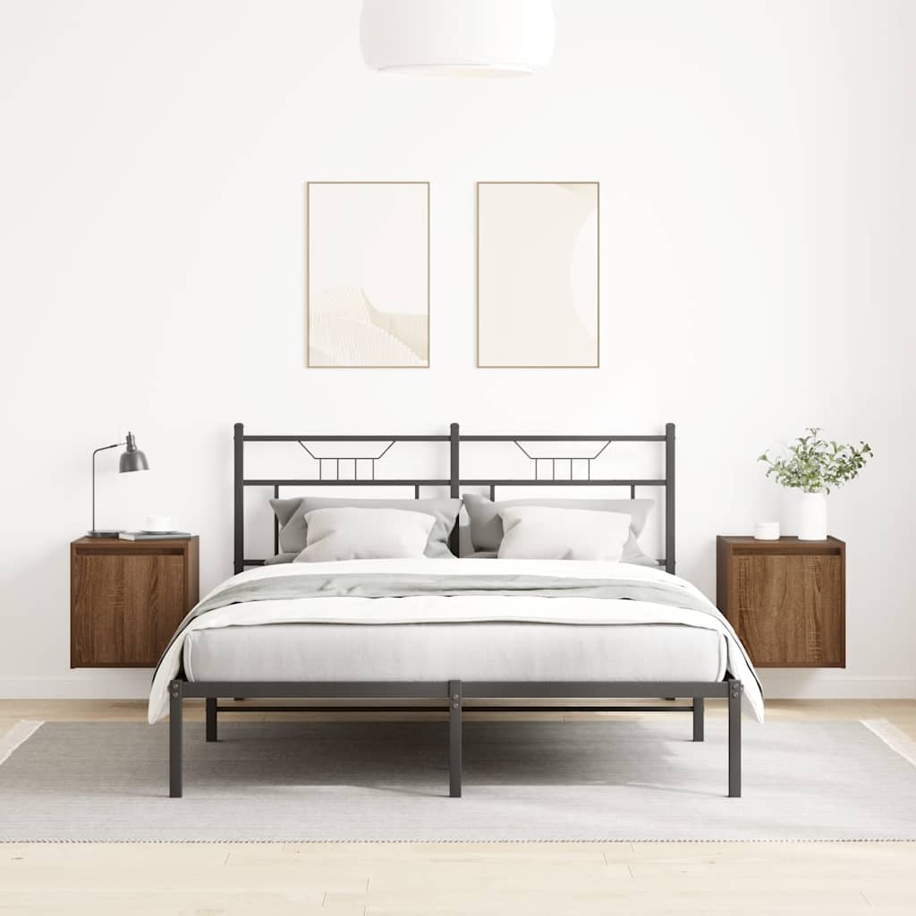 Nachtkastjes 2 st wandgemonteerd 38x34x40 cm bruin eikenkleur is nu te koop bij PeponiXL, paradijselijk wonen!