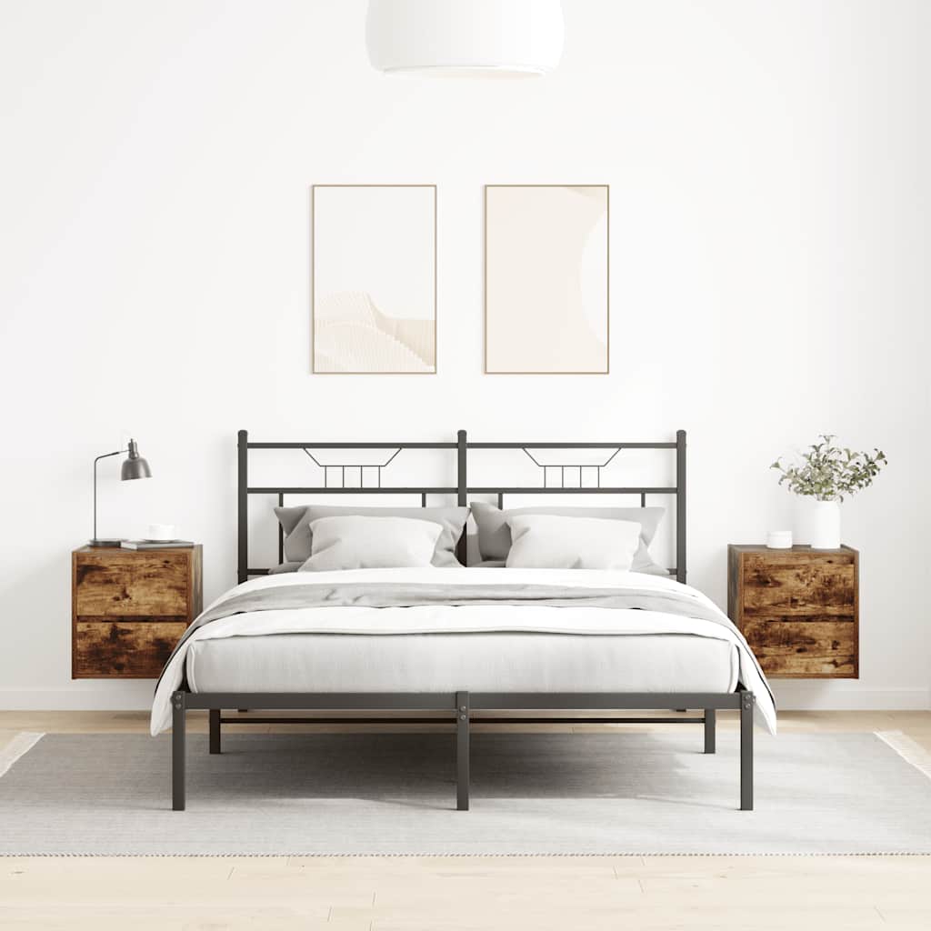 Nachtkastjes 2 st wandgemonteerd 38x34x40 cm gerookt eikenkleur is nu te koop bij PeponiXL, paradijselijk wonen!