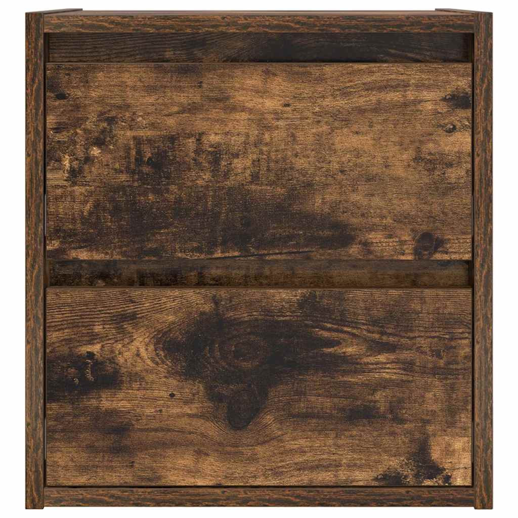 Nachtkastjes 2 st wandgemonteerd 38x34x40 cm gerookt eikenkleur is nu te koop bij PeponiXL, paradijselijk wonen!