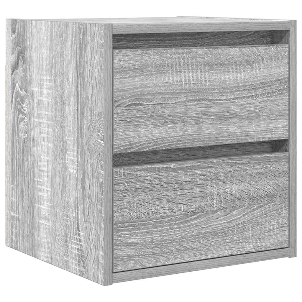 Nachtkastje wandgemonteerd 38x34x40 cm grijs sonoma eikenkleur is nu te koop bij PeponiXL, paradijselijk wonen!