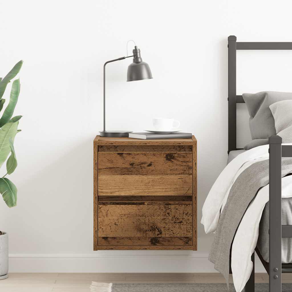 Nachtkastje wandgemonteerd 38x34x40 cm oud houtkleurig is nu te koop bij PeponiXL, paradijselijk wonen!