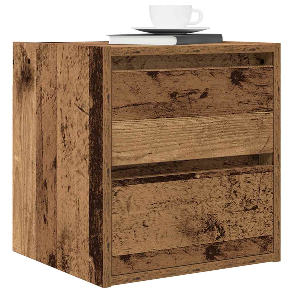 Nachtkastje wandgemonteerd 38x34x40 cm oud houtkleurig is nu te koop bij PeponiXL, paradijselijk wonen!