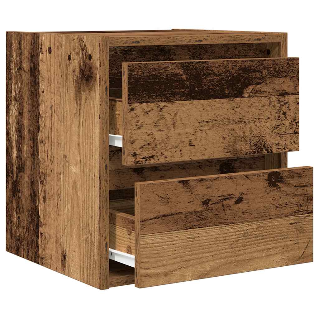 Nachtkastje wandgemonteerd 38x34x40 cm oud houtkleurig is nu te koop bij PeponiXL, paradijselijk wonen!