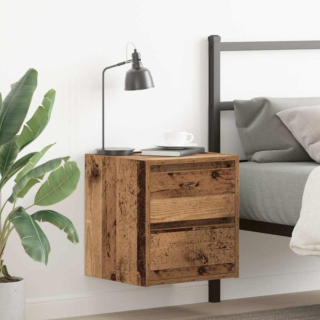 Nachtkastje wandgemonteerd 38x34x40 cm oud houtkleurig is nu te koop bij PeponiXL, paradijselijk wonen!