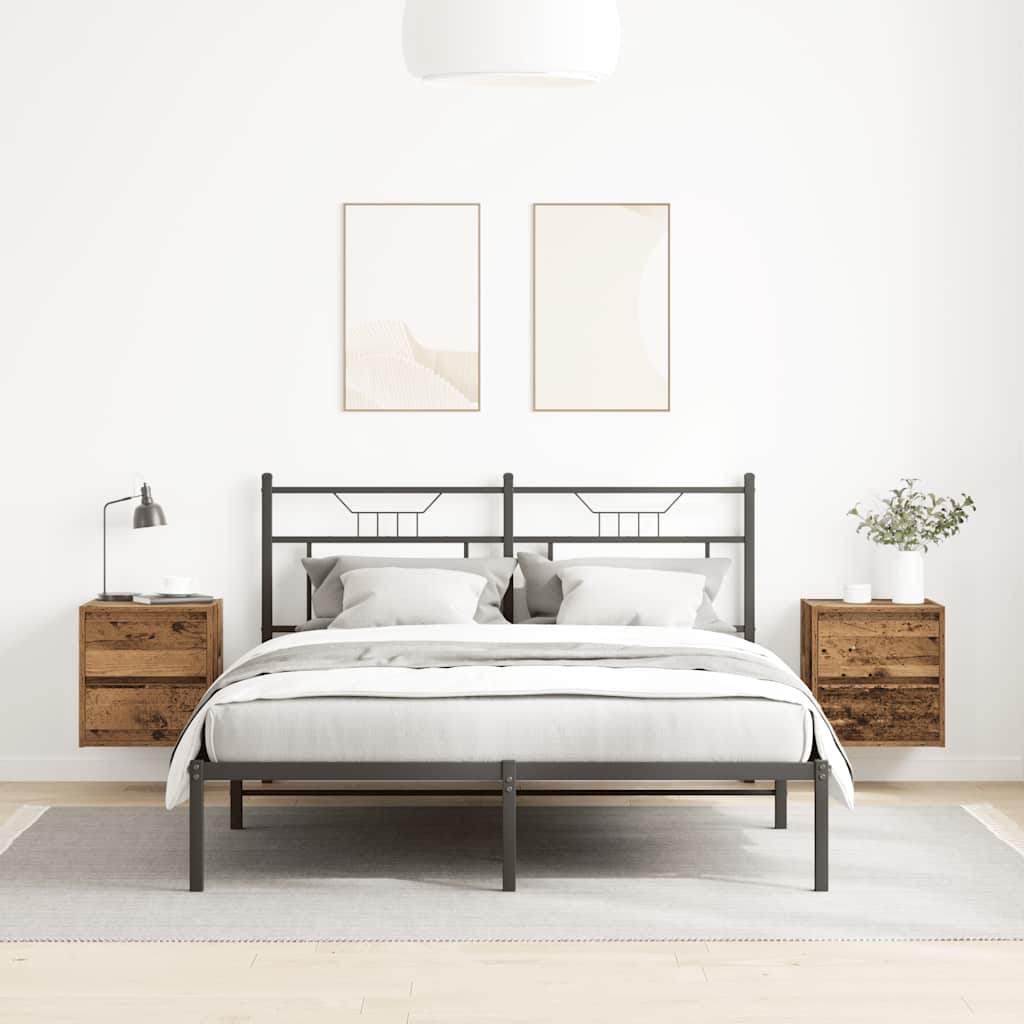 Nachtkastjes wandgemonteerd 2 st 38x34x40 cm oud houtkleurig is nu te koop bij PeponiXL, paradijselijk wonen!