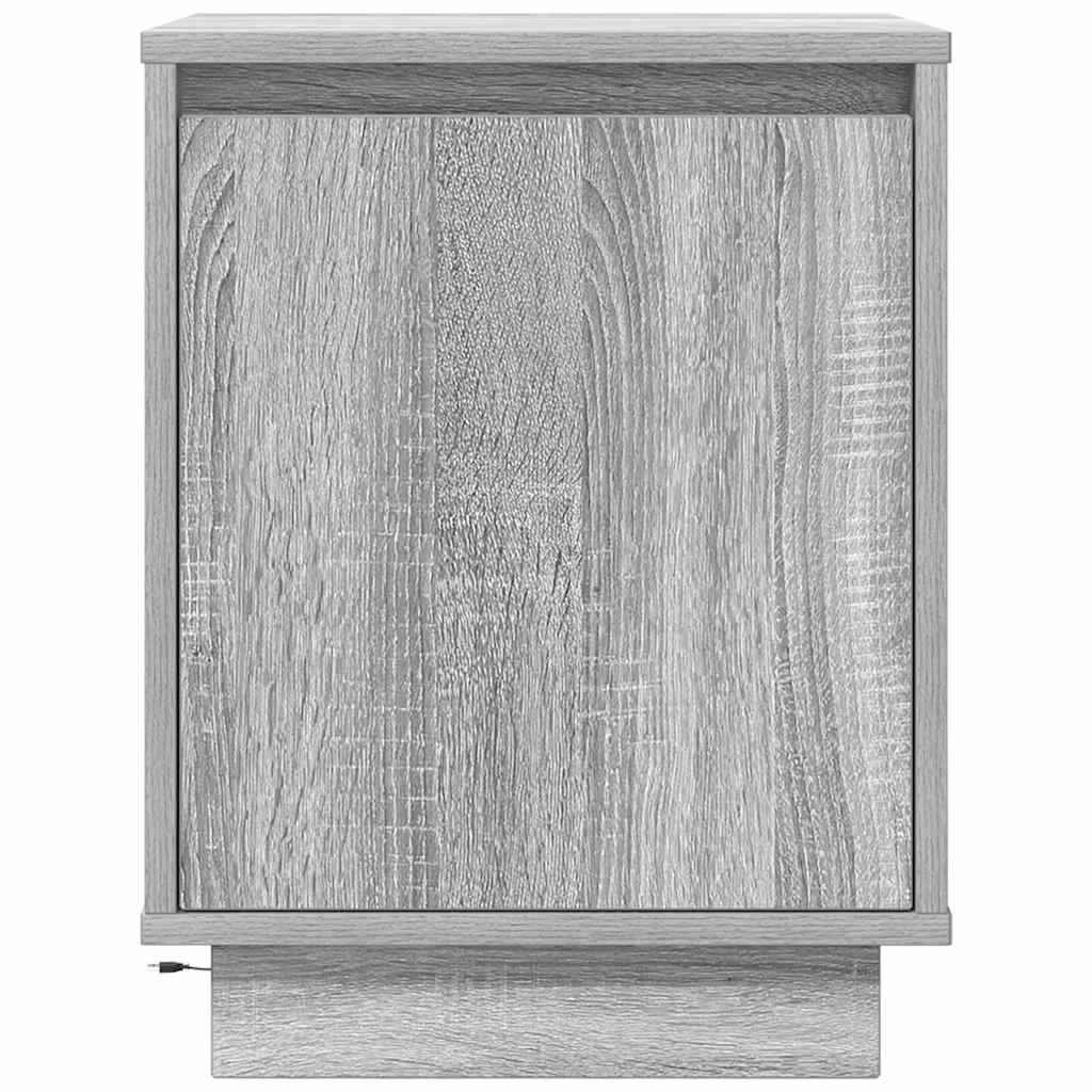 Nachtkastjes met led-verlichting 2 st 38x34x50 cm grijs sonoma is nu te koop bij PeponiXL, paradijselijk wonen!