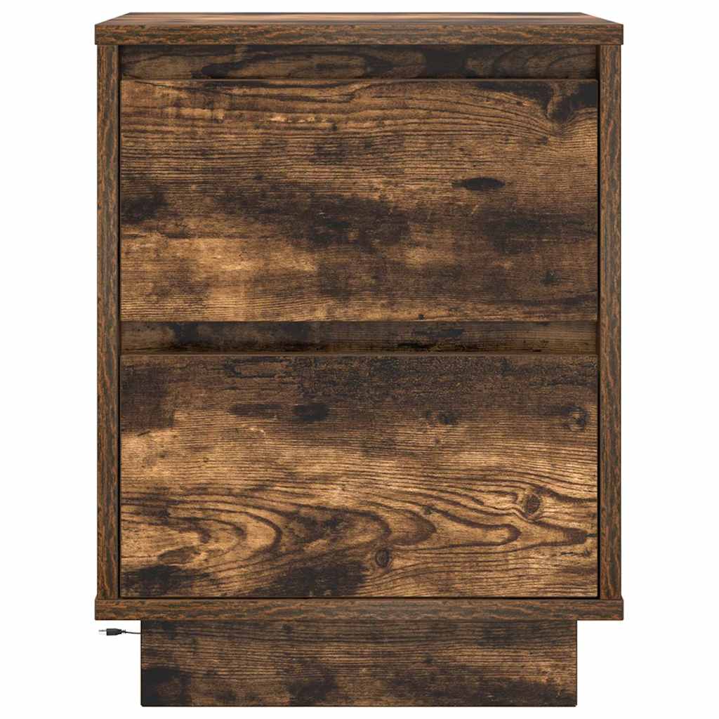 Nachtkastjes met LED-verlichting 2 st gerookt eikenkleurig is nu te koop bij PeponiXL, paradijselijk wonen!