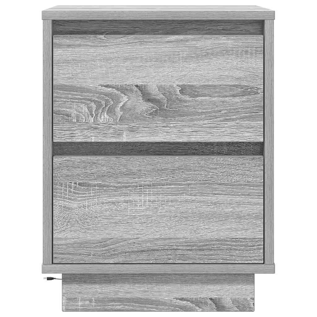 Nachtkastjes met LED 2 st 38x34x50 cm grijs sonoma is nu te koop bij PeponiXL, paradijselijk wonen!