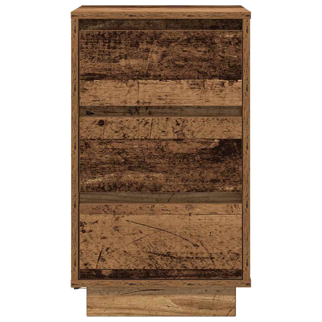 Nachtkastje met LED-verlichting 38x34x65 cm oud hout is nu te koop bij PeponiXL, paradijselijk wonen!