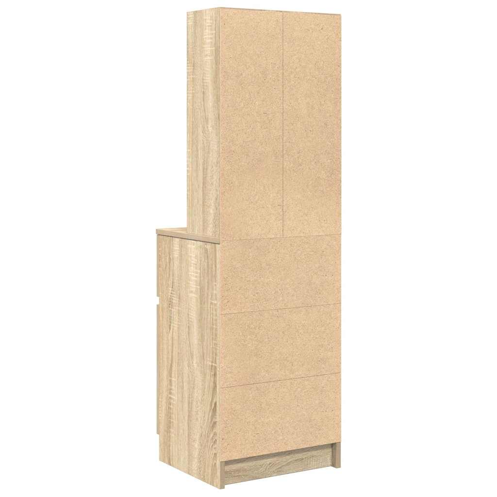 Nachtkastje 39x35x125 cm bewerkt hout sonoma eikenkleurig is nu te koop bij PeponiXL, paradijselijk wonen!