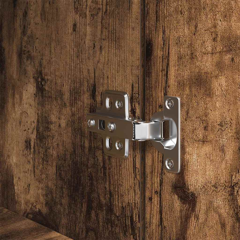 Nachtkastje 39x35x125 cm bewerkt hout gerookt eikenkleurig is nu te koop bij PeponiXL, paradijselijk wonen!