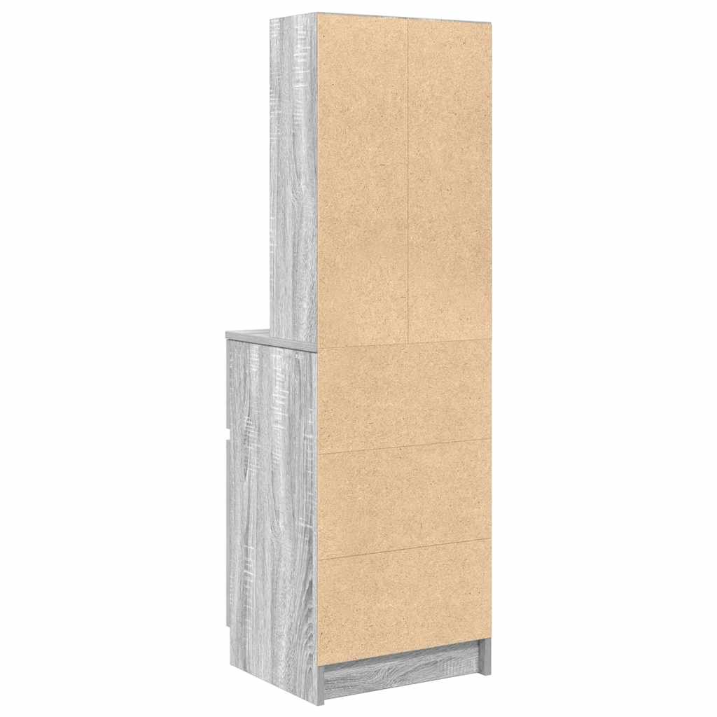 Nachtkastje 39x35x125 cm bewerkt hout grijs sonoma eikenkleurig is nu te koop bij PeponiXL, paradijselijk wonen!