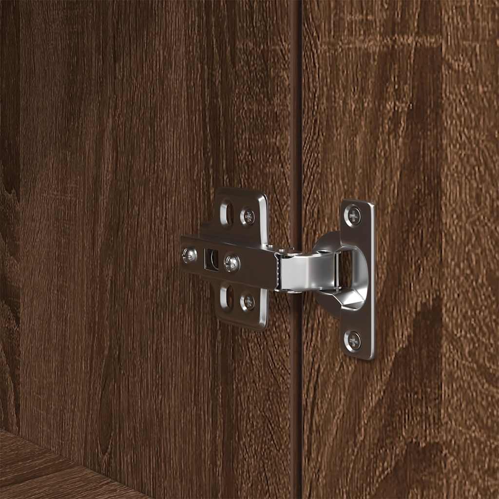 Nachtkastje 39x35x125 cm bewerkt hout bruin eikenkleurig is nu te koop bij PeponiXL, paradijselijk wonen!